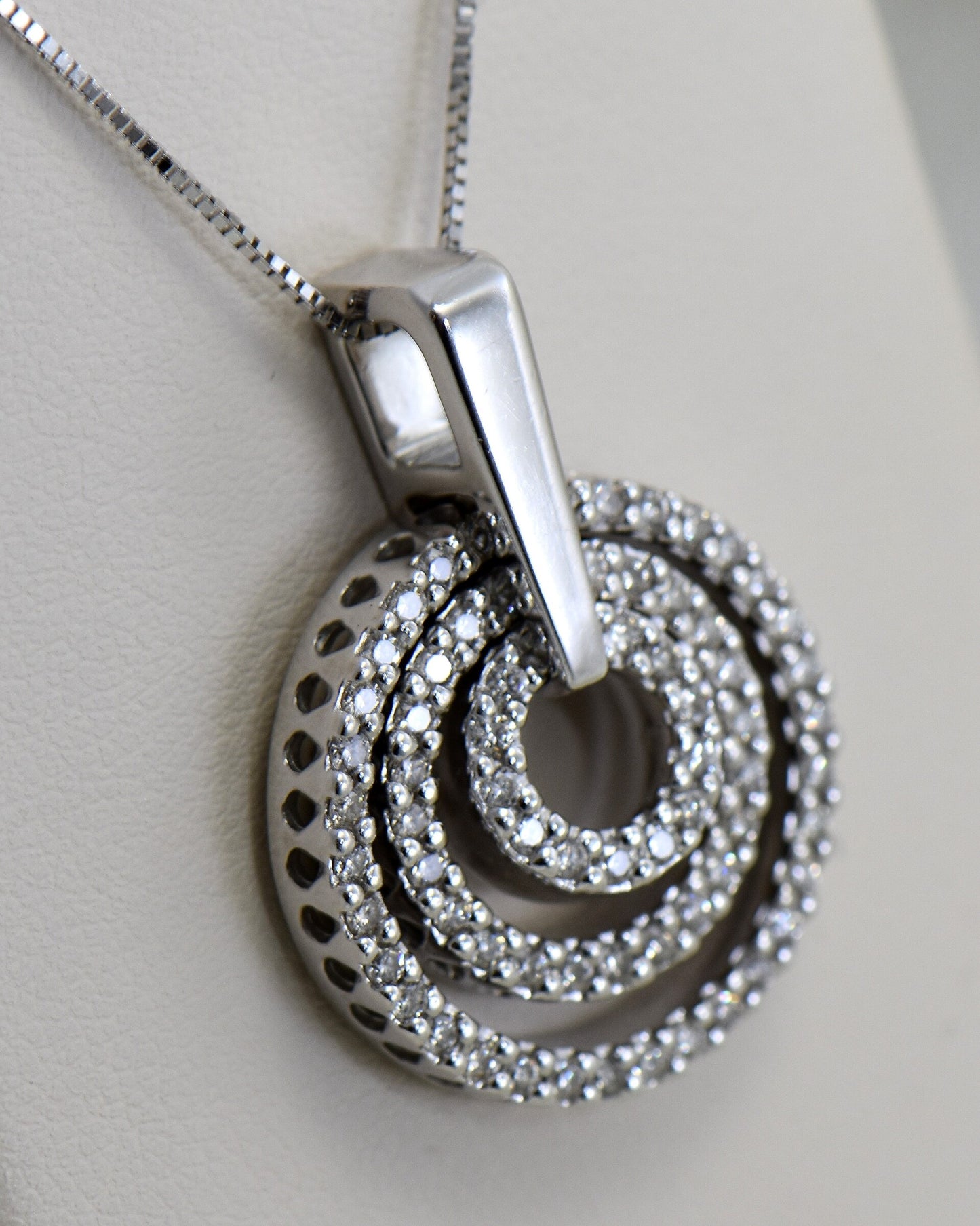 Stunning Diamond Triple Circle Pendant