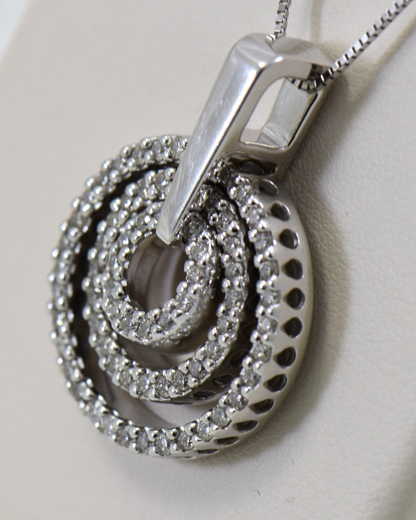 Stunning Diamond Triple Circle Pendant