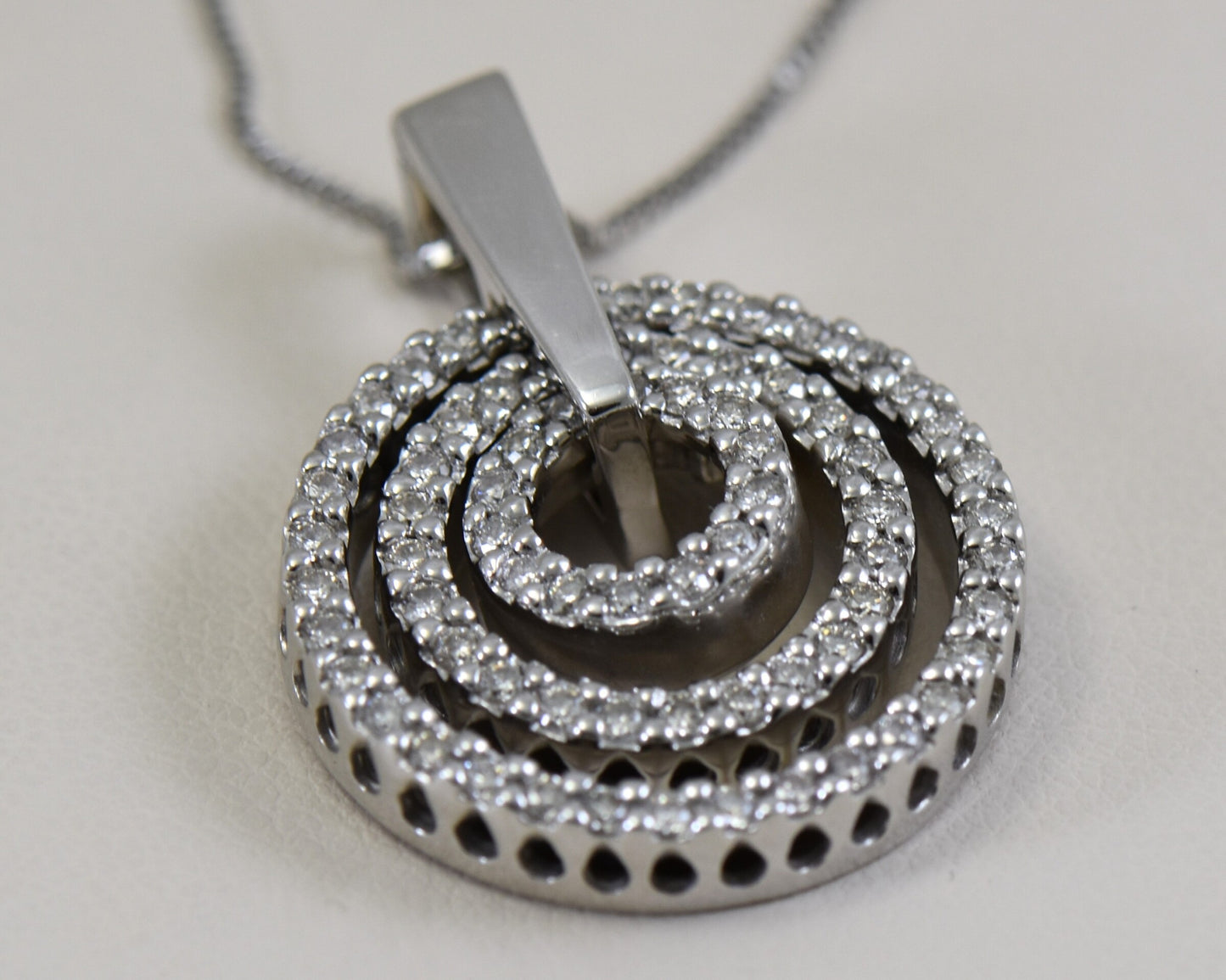 Stunning Diamond Triple Circle Pendant