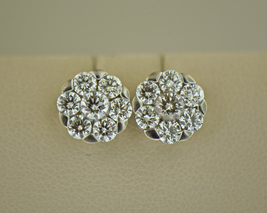 Estate Effy VS Diamond Cluster Stud Earrings
