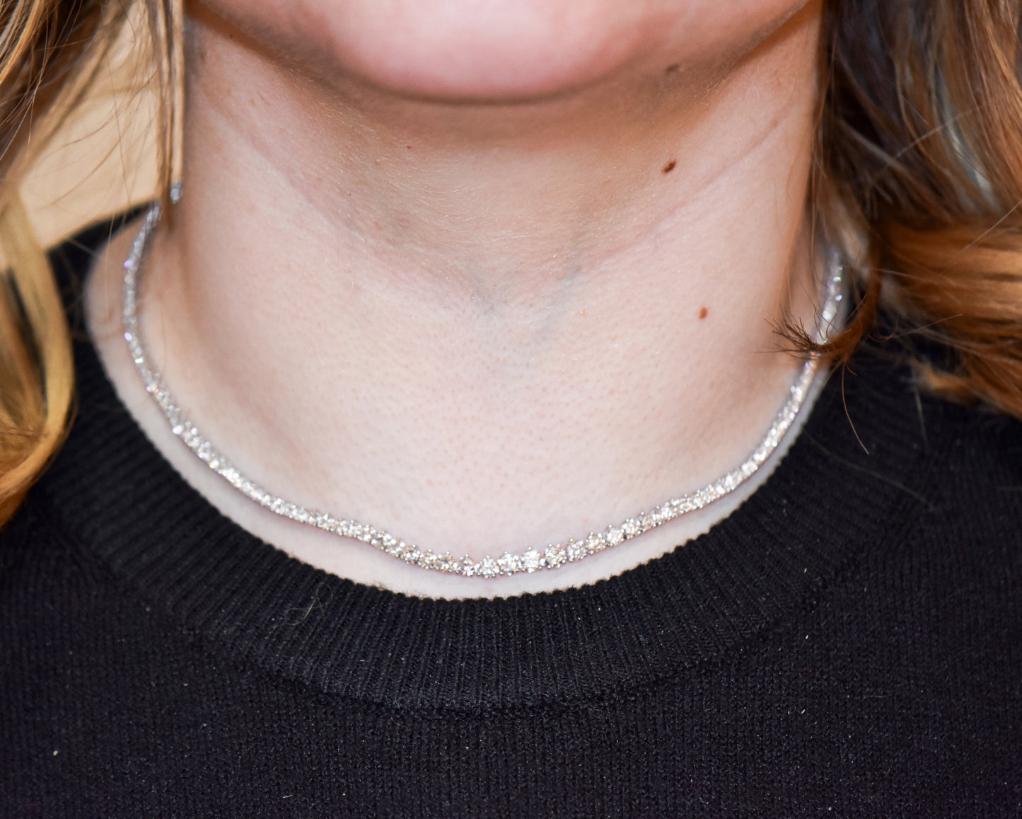 16-Inch Graduated Diamond Riviera Necklace
