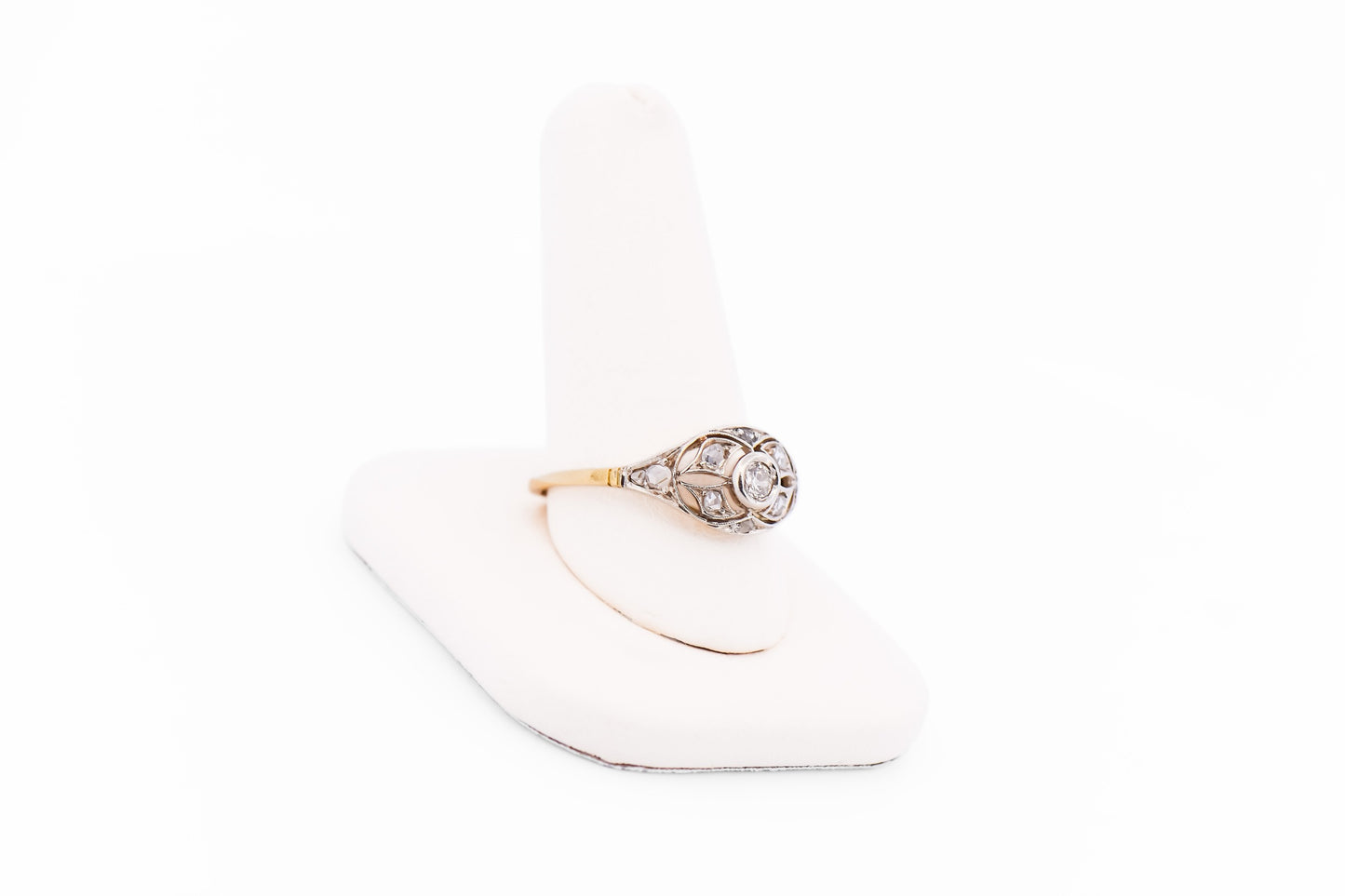 Edwardian Bezel Set Diamond Ring in Platinum Topped Gold