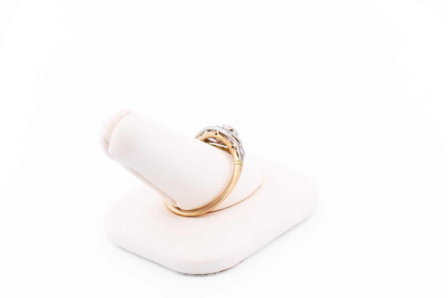 Edwardian Bezel Set Diamond Ring in Platinum Topped Gold