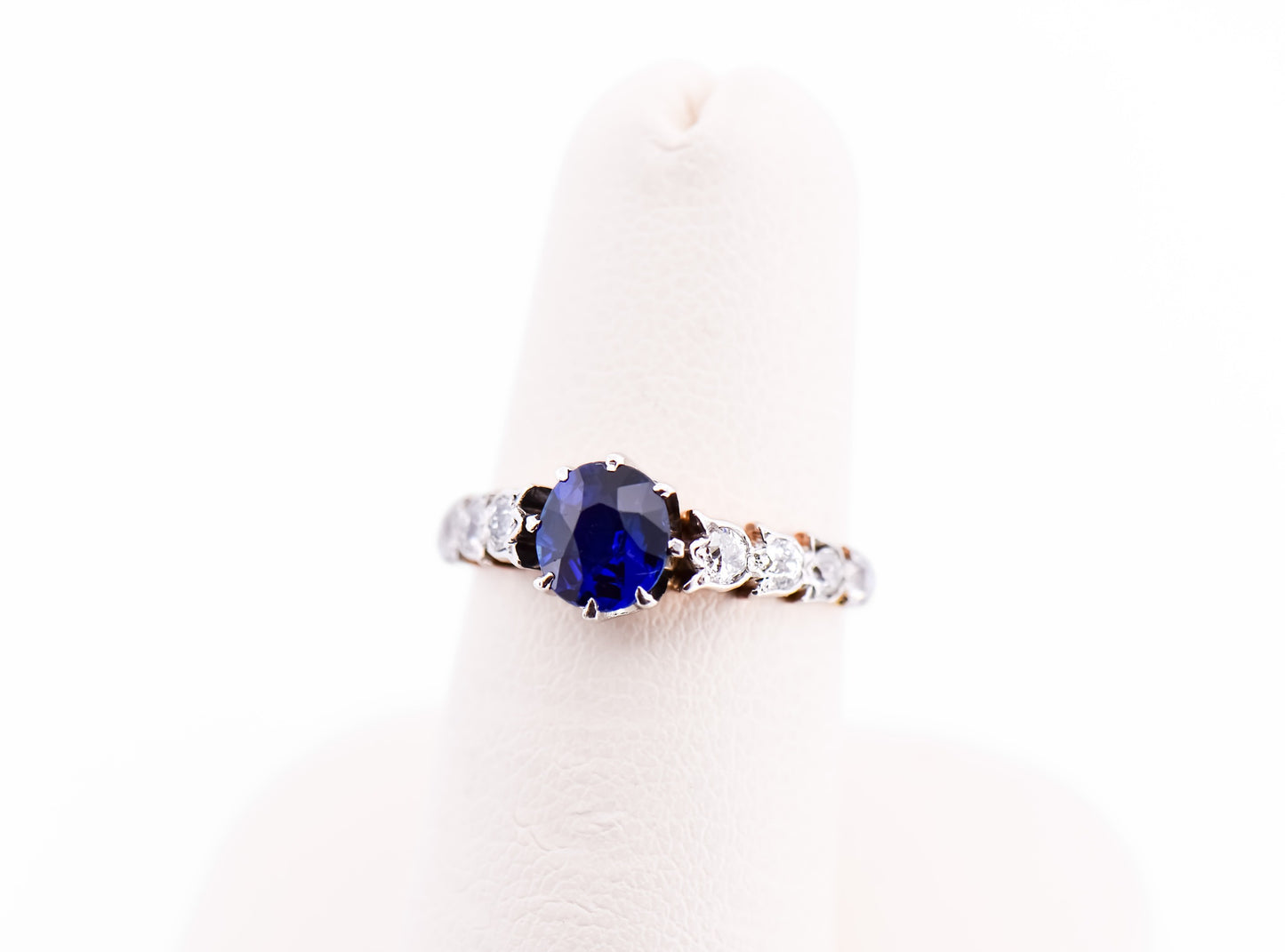 Edwardian Engagement Ring with Pailin Blue Sapphire & Diamonds