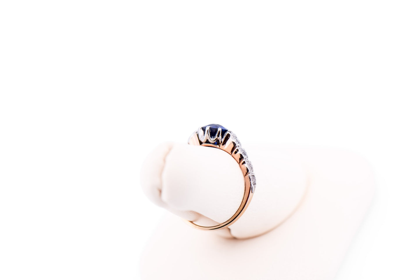 Edwardian Engagement Ring with Pailin Blue Sapphire & Diamonds