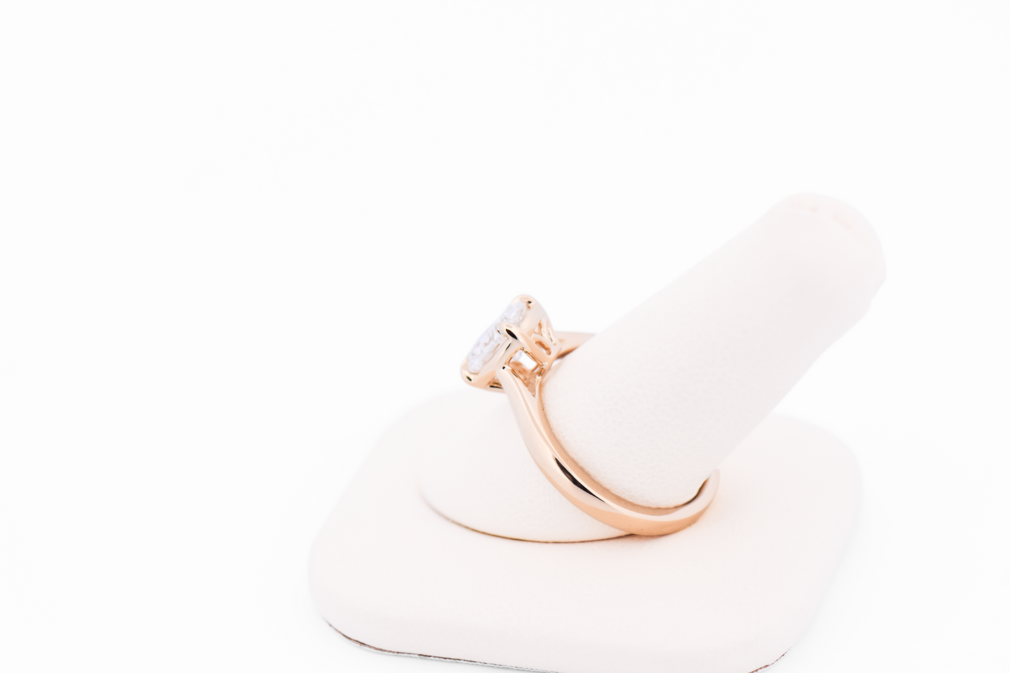 Elongated Cushion Lab Diamond Solitaire Engagement Ring in Yellow Gold
