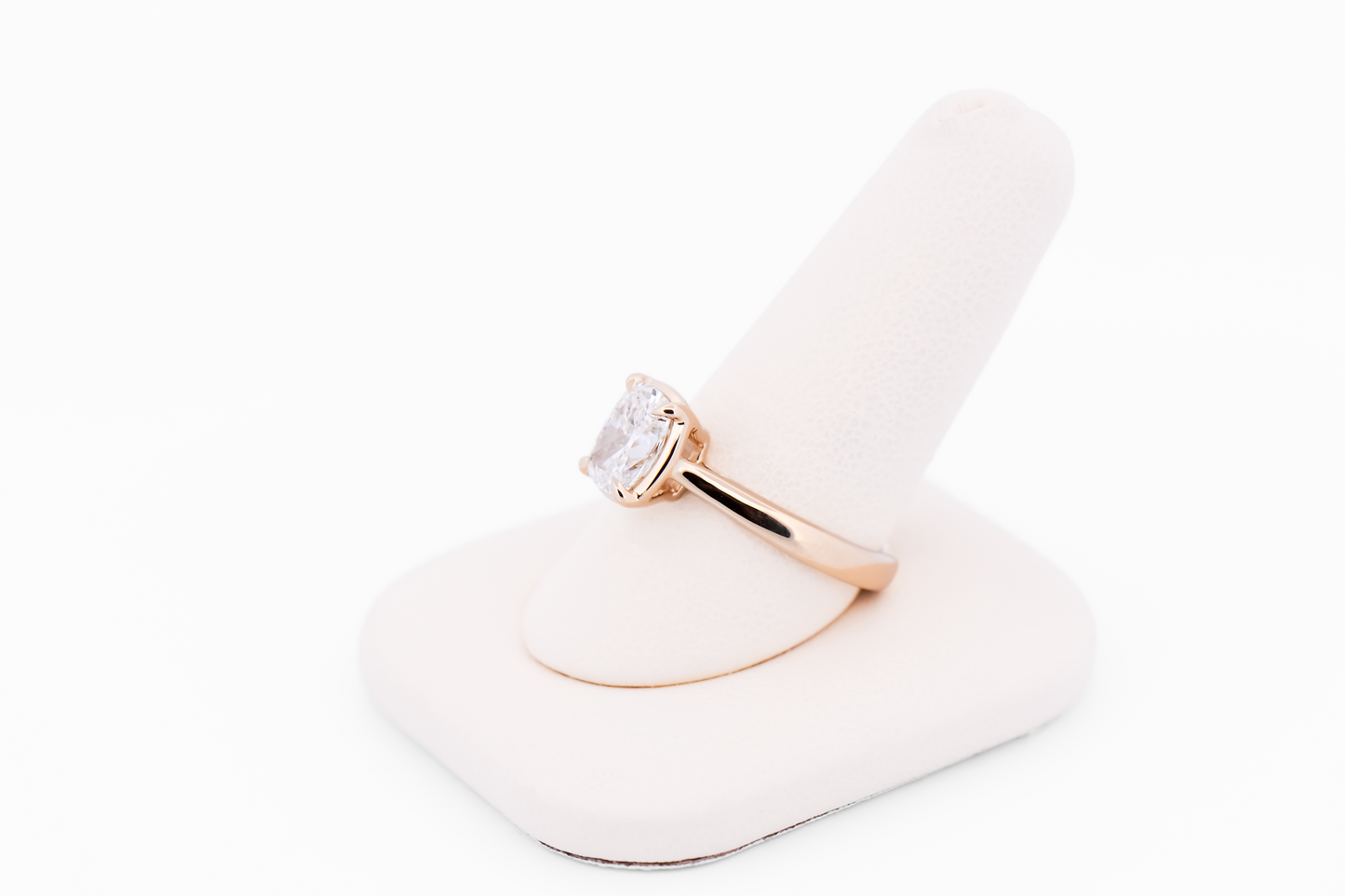 Elongated Cushion Lab Diamond Solitaire Engagement Ring in Yellow Gold