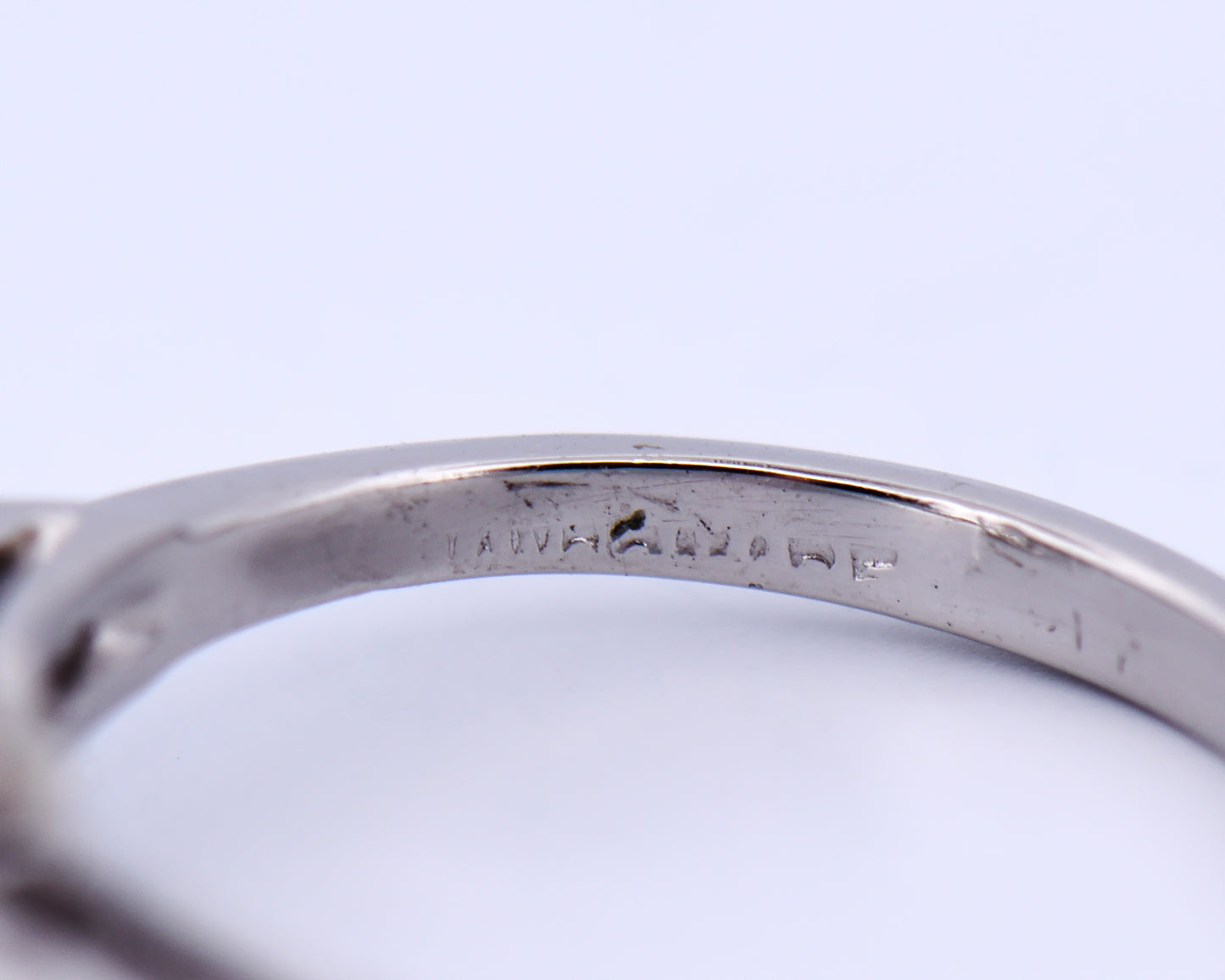 Elongated Emerald Cut Diamond Ring with Baguette Accents in Platinum