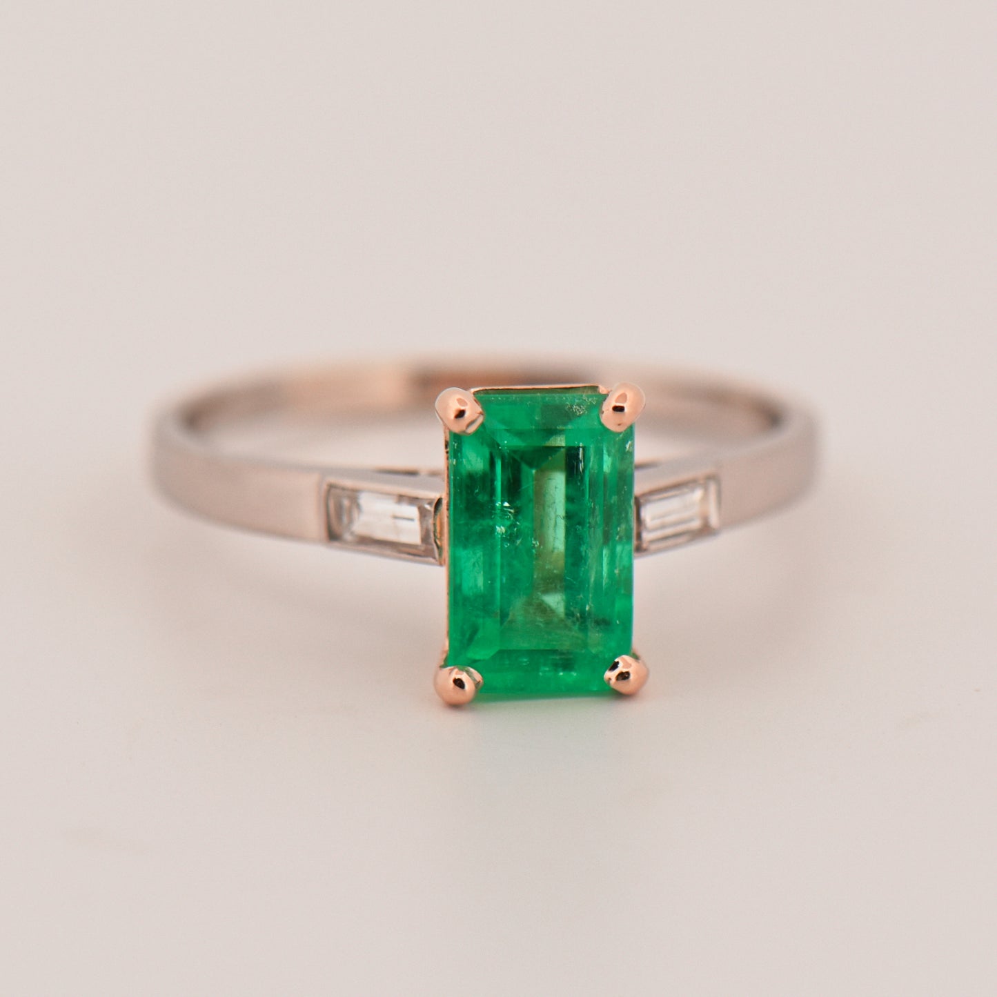 Estate Platinum & Emerald Engagement Ring