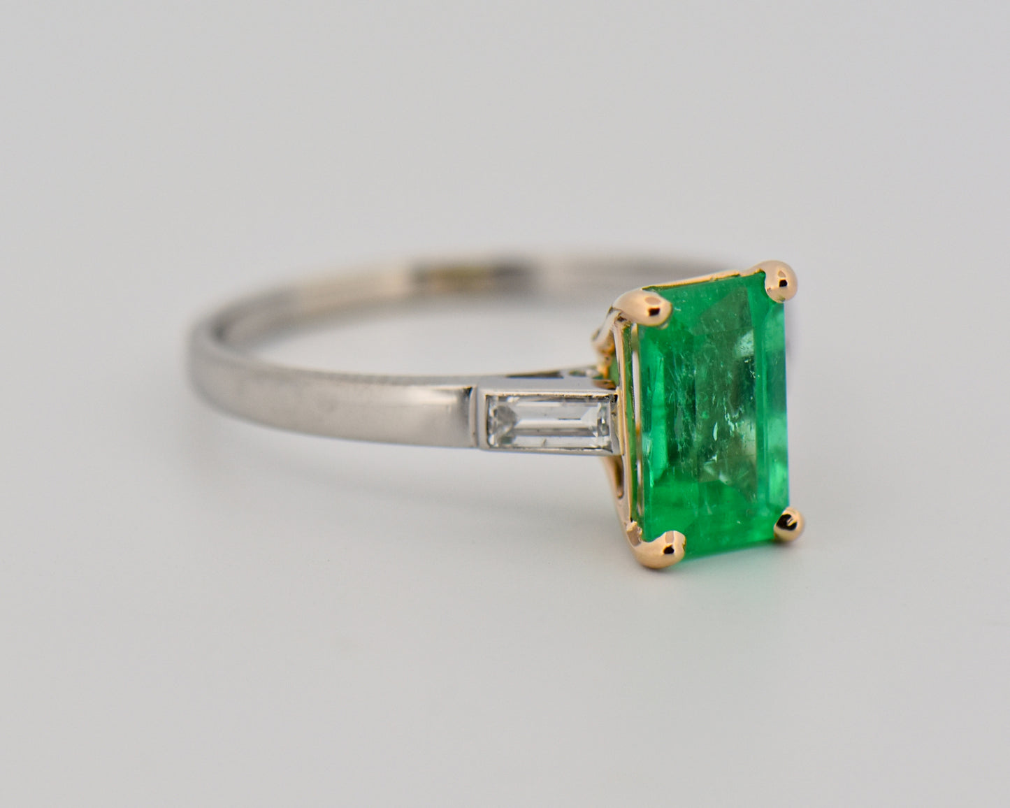 Estate Platinum & Emerald Engagement Ring