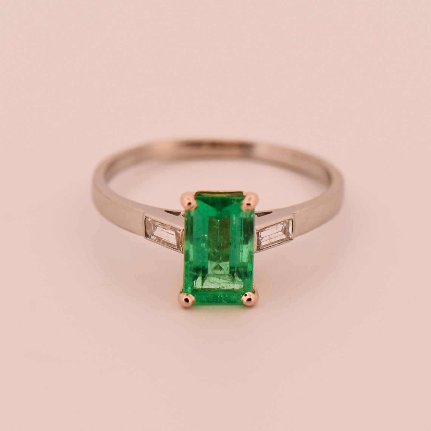 Estate Platinum & Emerald Engagement Ring