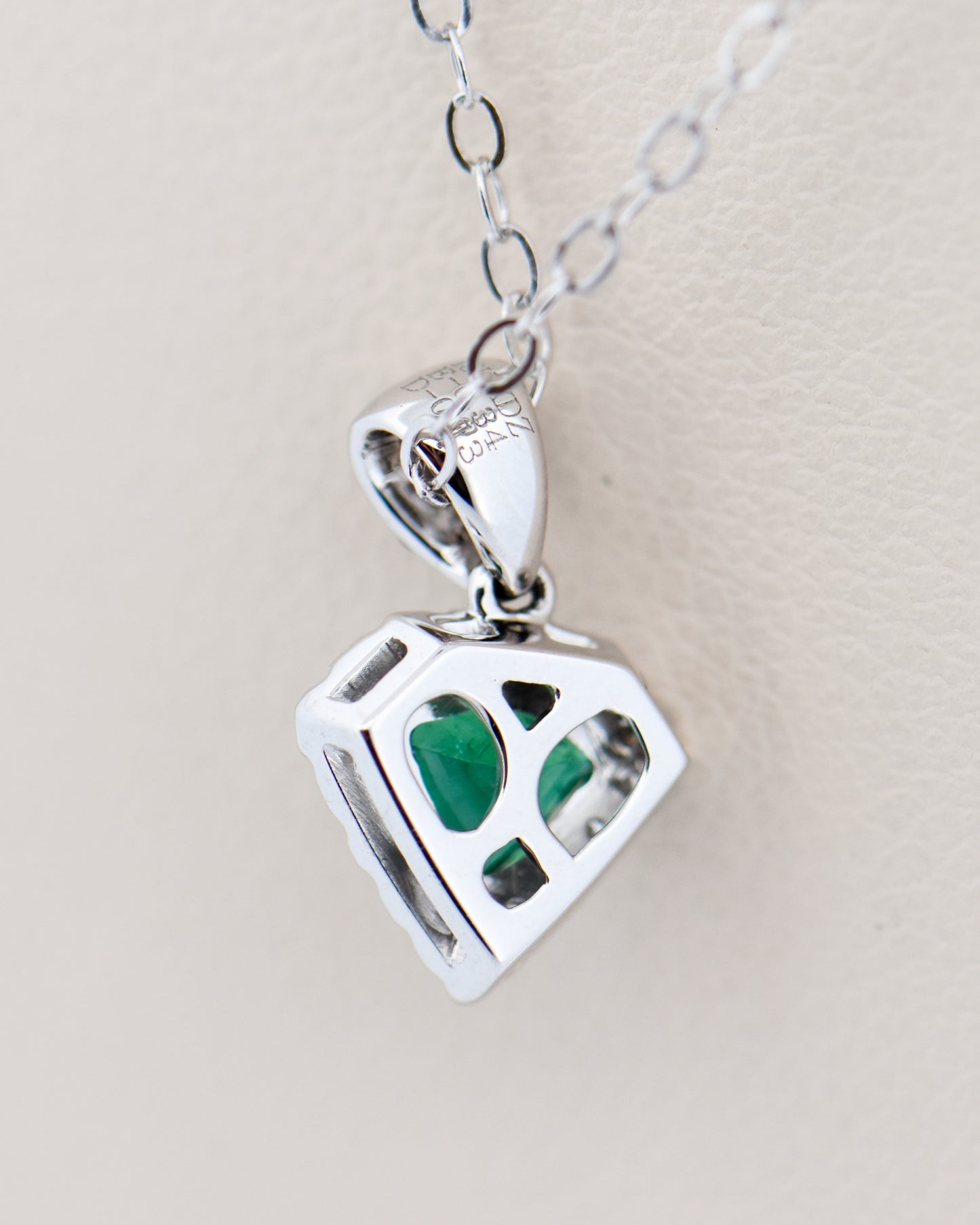 Emerald & Diamond Shield Pendant - Superman Style