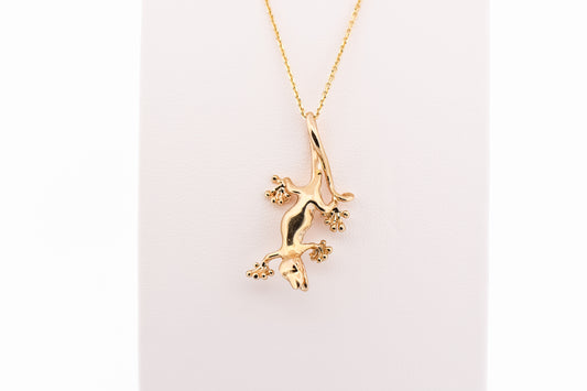 Estate 14k Yellow Gold Gecko Pendant
