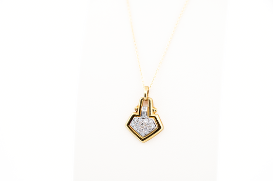 Estate 18k Door Knocker Pendant with Pave' Set Diamonds