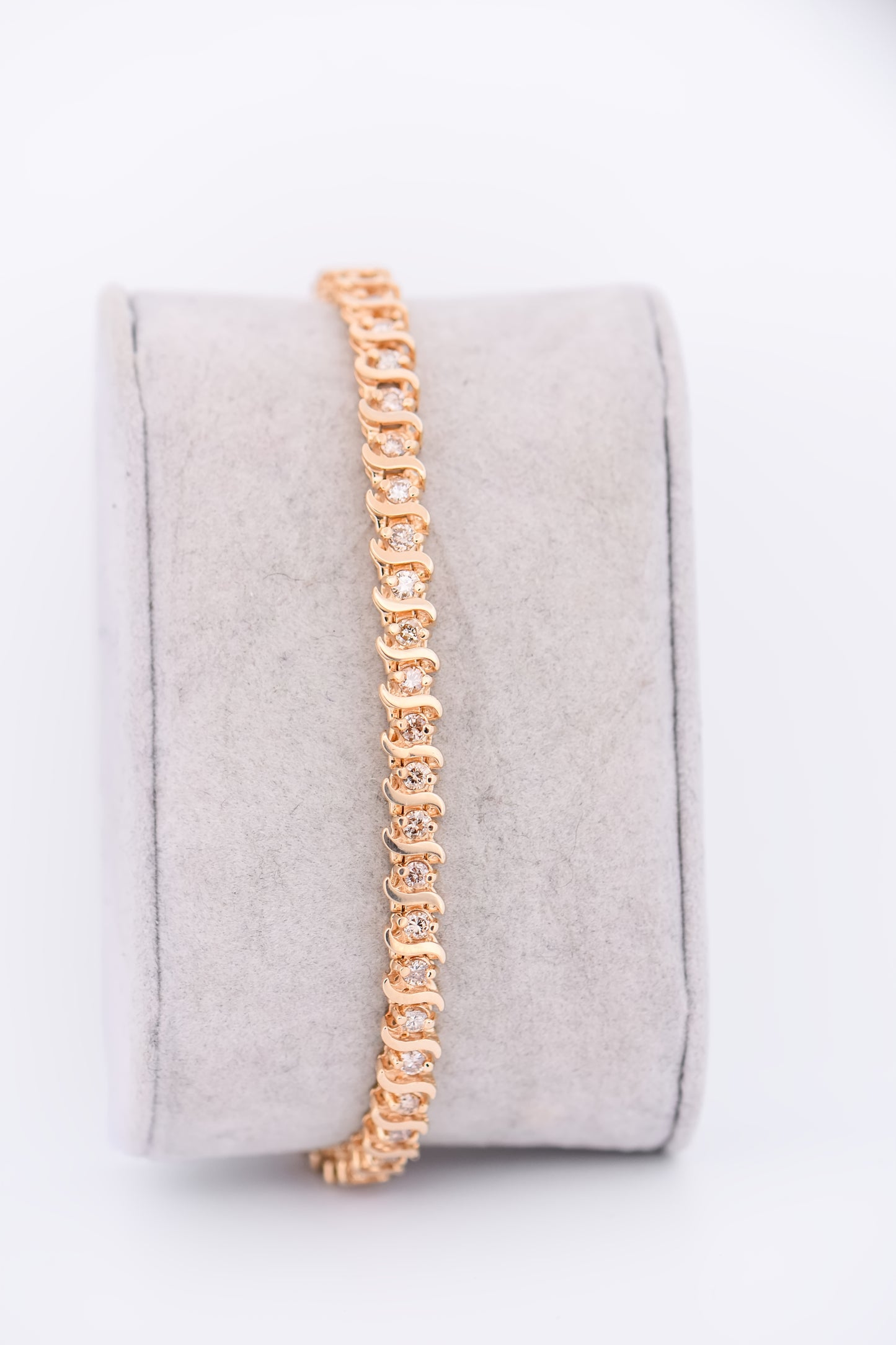 Estate S-Link Diamond Bracelet in Yellow Gold