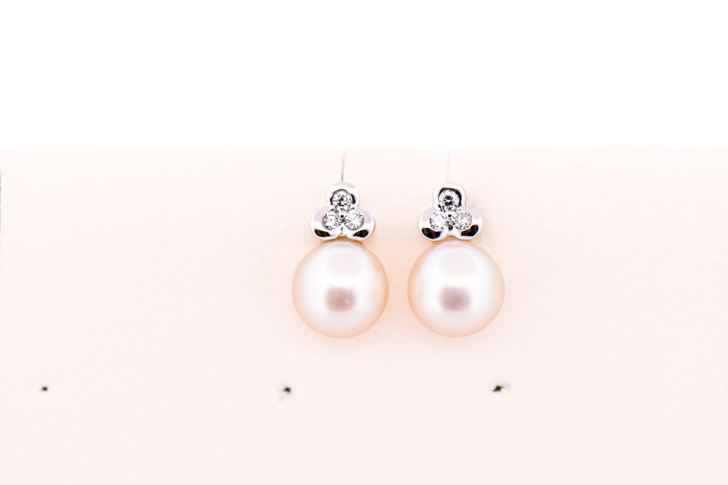 Estate Akoya Pearl & Diamond Stud Earrings in White Gold
