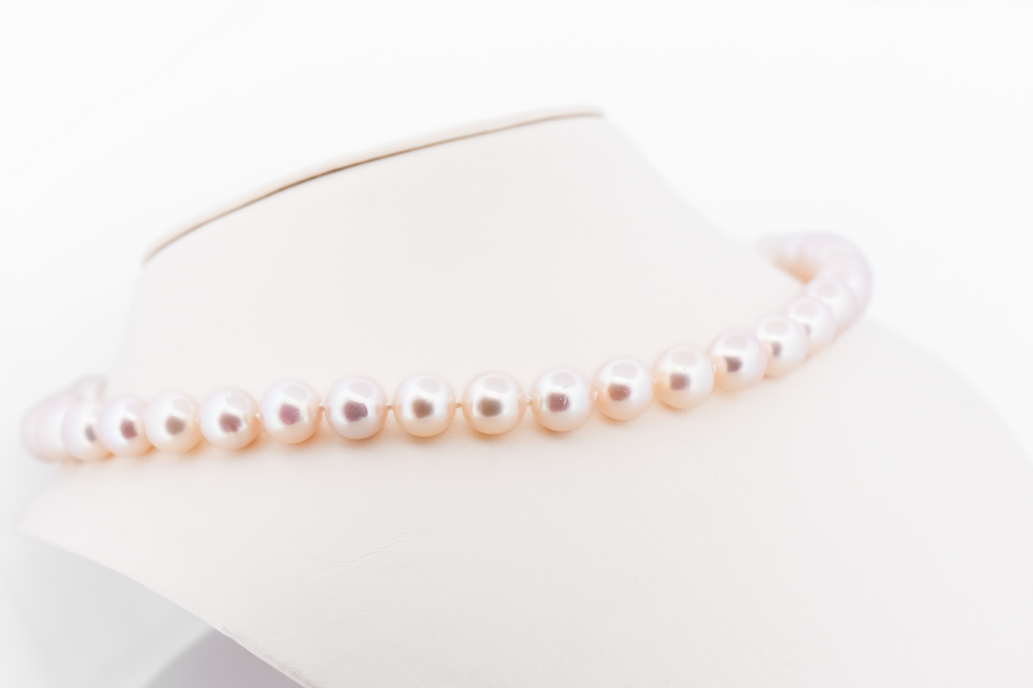 Estate Akoya Pearl Strand with Warm Pink-White Hue