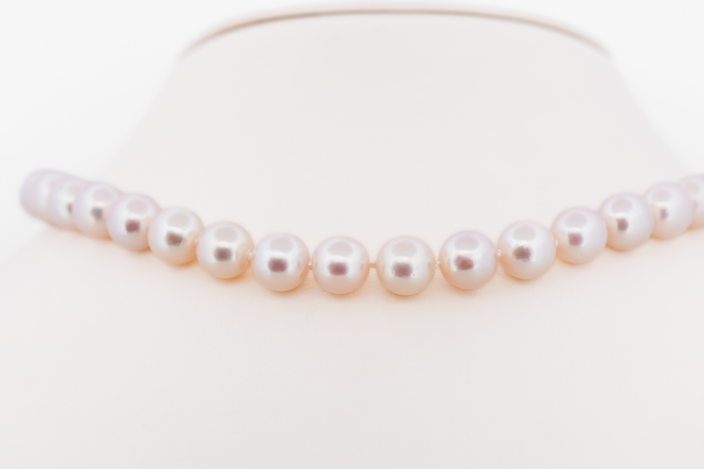 Estate Akoya Pearl Strand with Warm Pink-White Hue