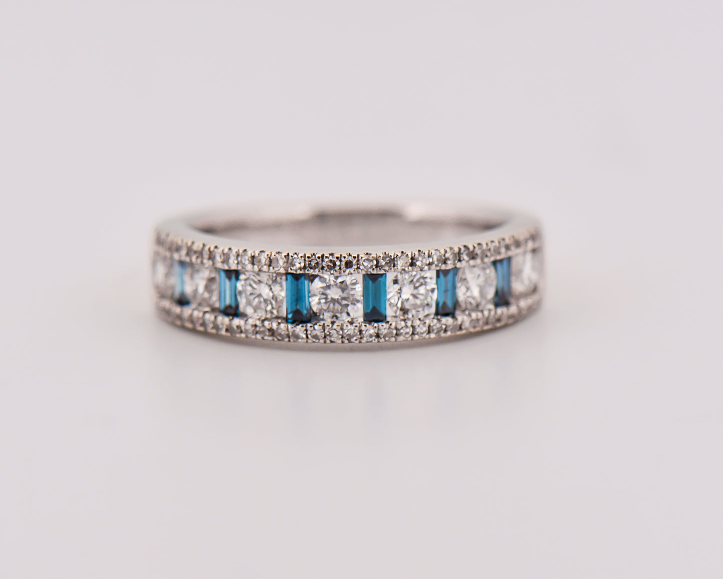 Estate Blue and White Diamond Channel Band