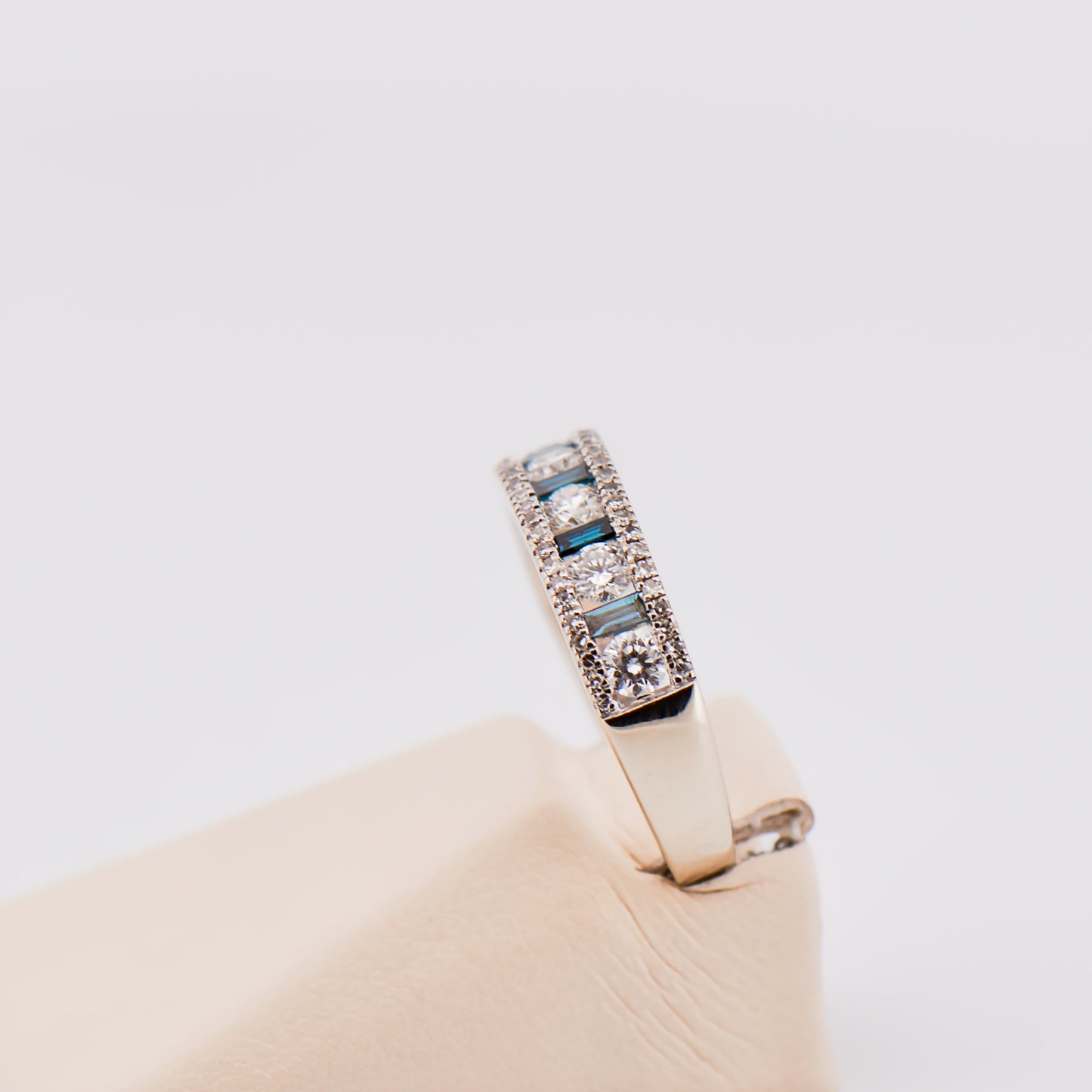 Estate Blue and White Diamond Channel Band