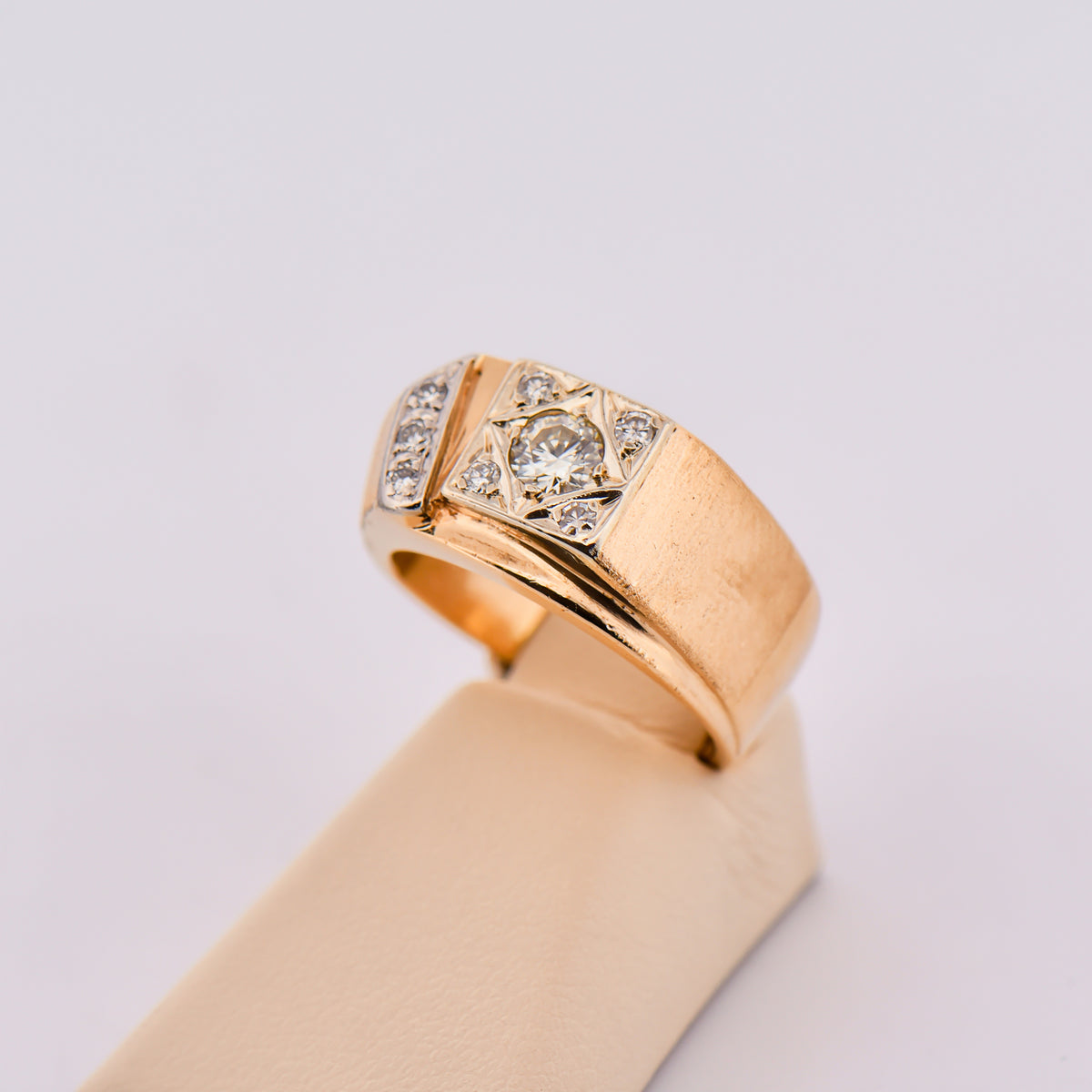 Estate Custom Gents Diamond Pinky Ring by Larry Rocz