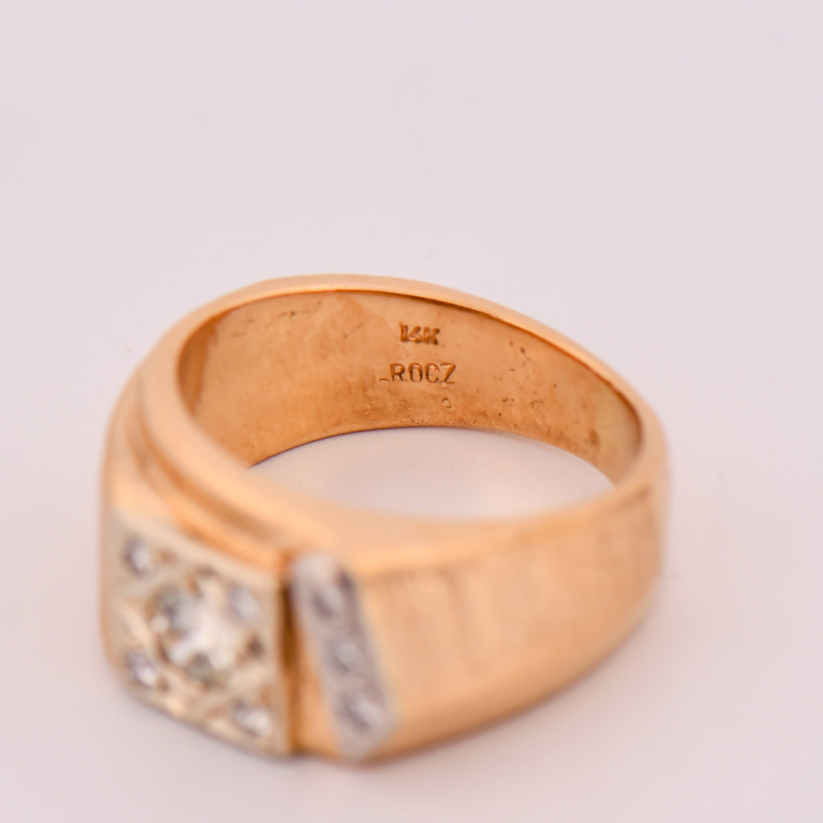 Estate Custom Gents Diamond Pinky Ring by Larry Rocz