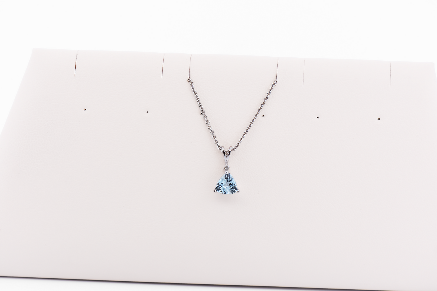 Estate Dainty Trillion Aquamarine Pendant