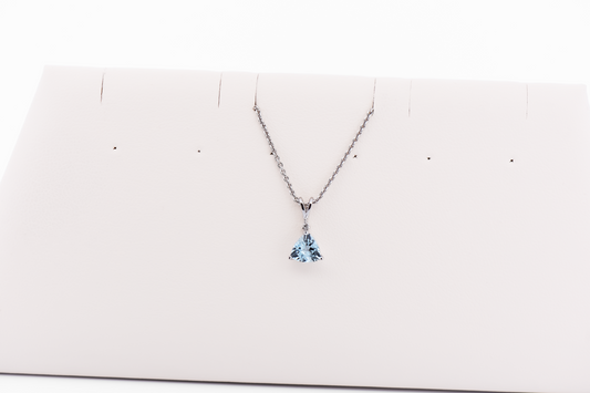 Estate Dainty Trillion Aquamarine Pendant