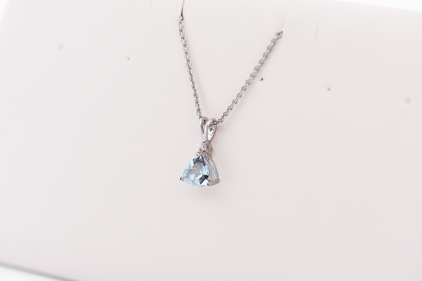 Estate Dainty Trillion Aquamarine Pendant
