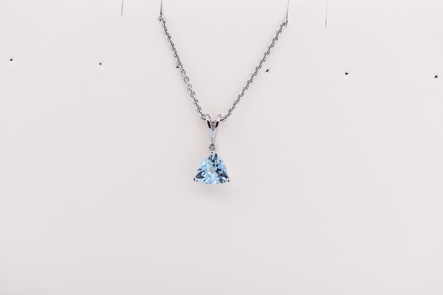 Estate Dainty Trillion Aquamarine Pendant