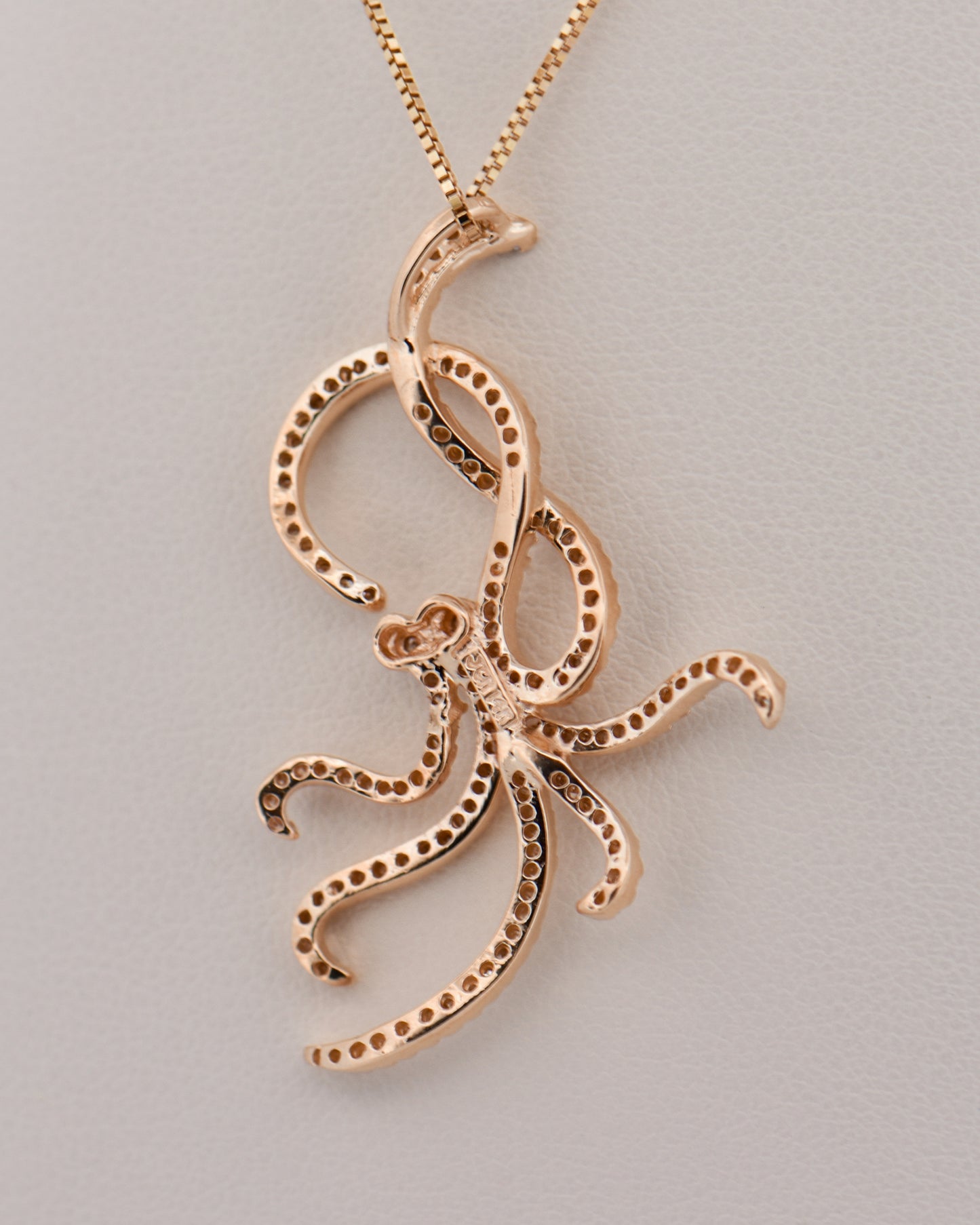 Estate Diamond-Accented Octopus Pendant in Yellow Gold