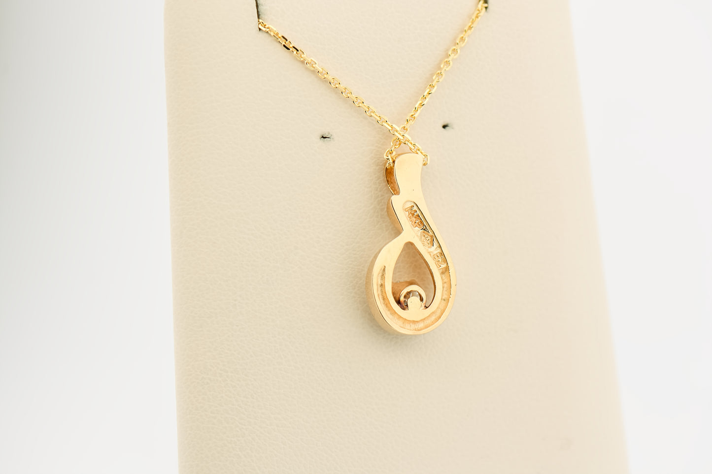Estate Diamond Swirl Pendant in 14k Yellow Gold