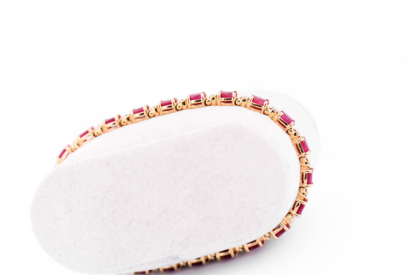 Estate Effy Ruby & Diamond Tennis Bracelet in 14k Yellow Gold