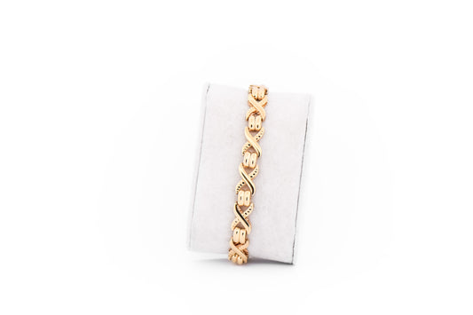 Estate Italian X-Link Bracelet in Heavy 14k Yellow Gold