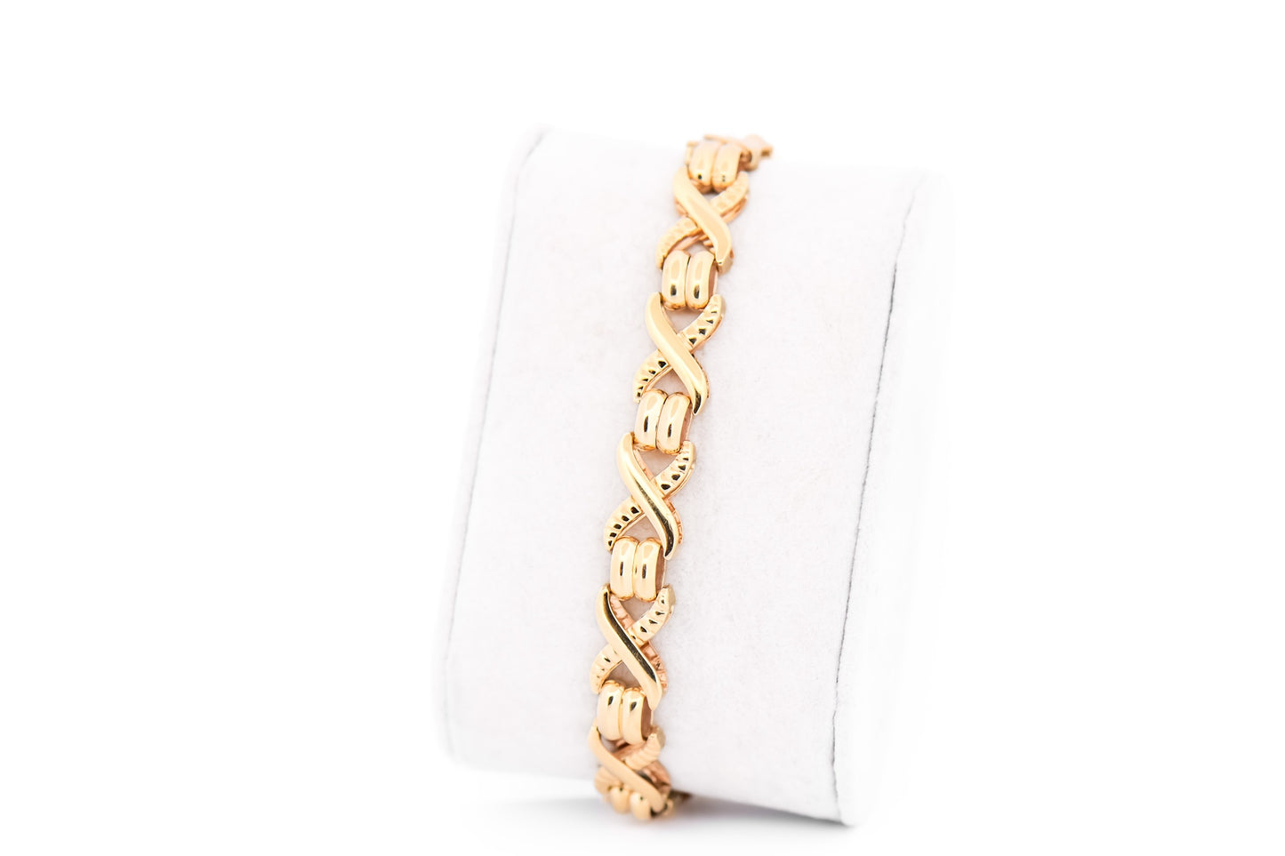 Estate Italian X-Link Bracelet in Heavy 14k Yellow Gold