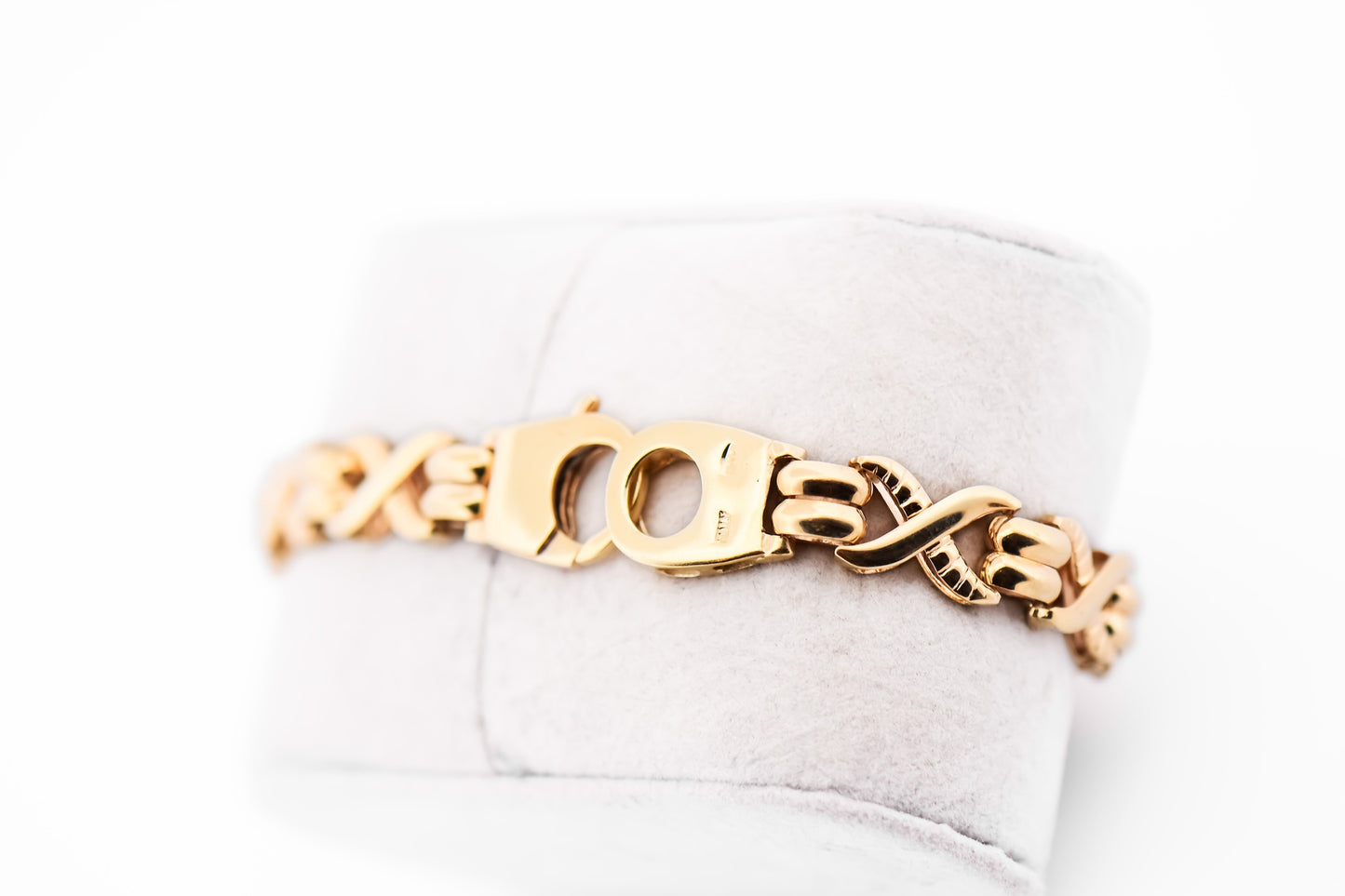 Estate Italian X-Link Bracelet in Heavy 14k Yellow Gold