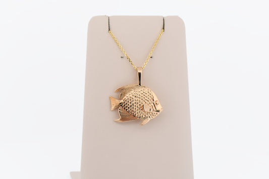 Estate Kabana Angelfish Pendant - Heavy 14k Gold