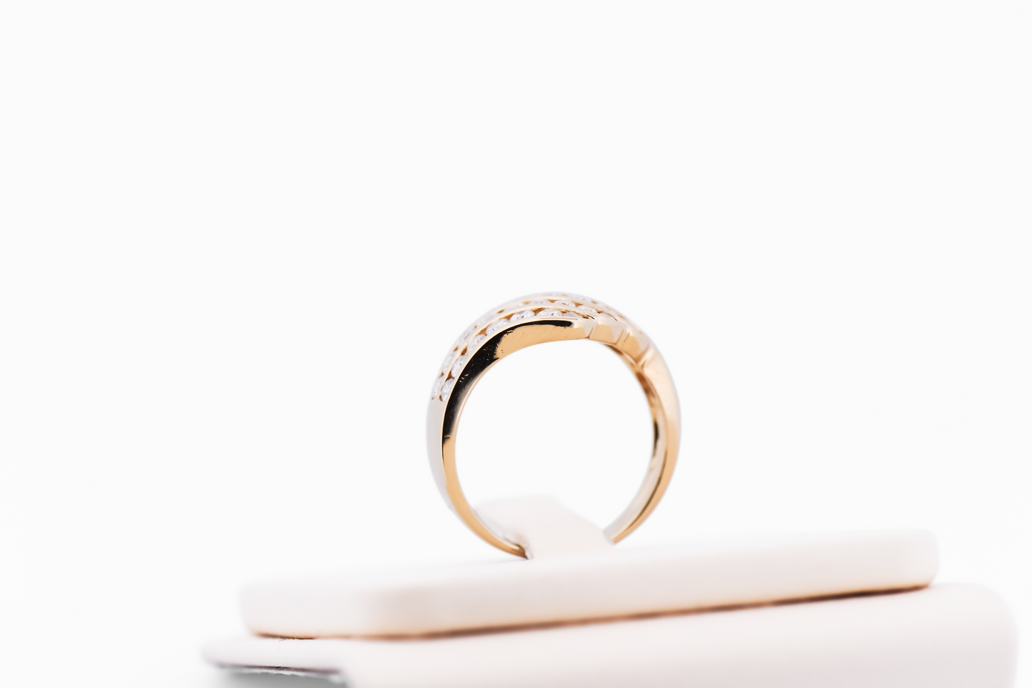 Estate Low-Profile Multi-Row Channel Set Diamond Right Hand Ring