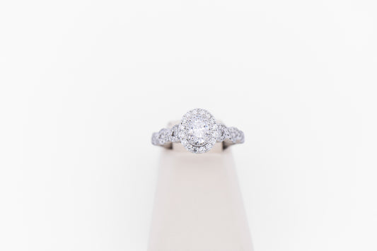 Estate Neil Lane Oval Diamond Halo Engagement Ring