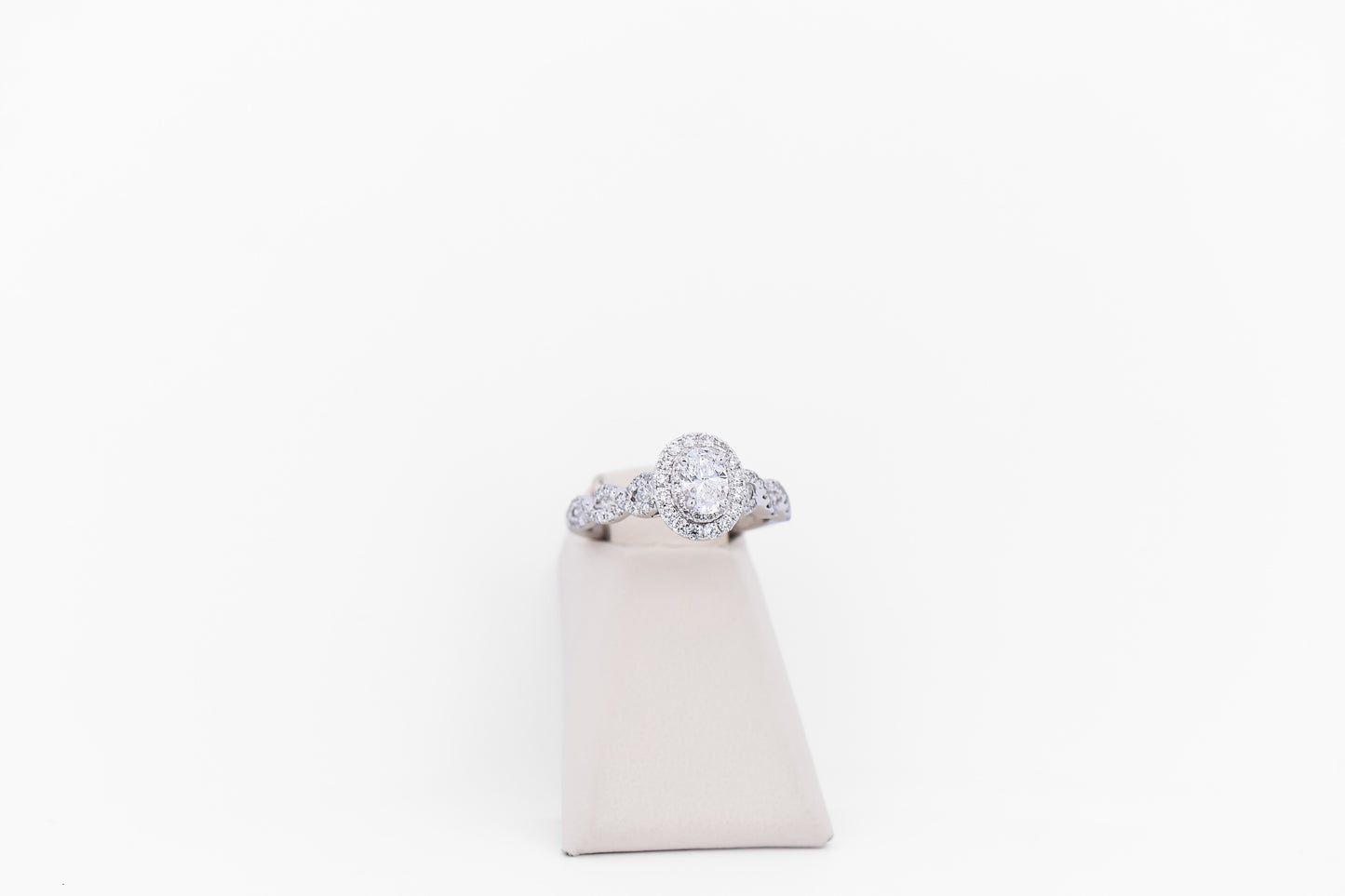 Estate Neil Lane Oval Diamond Halo Engagement Ring