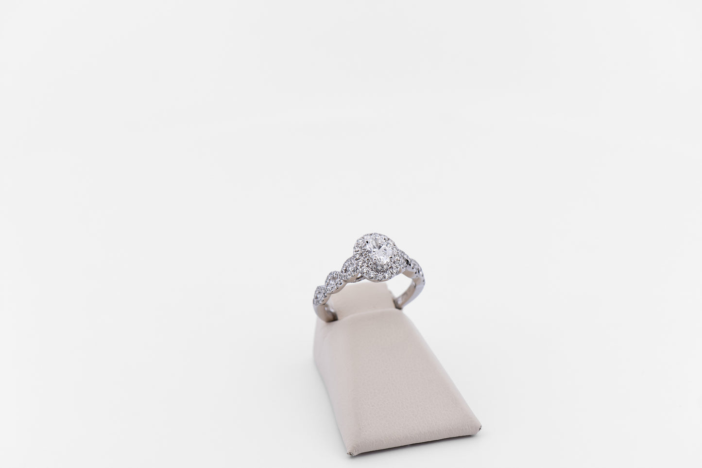 Estate Neil Lane Oval Diamond Halo Engagement Ring