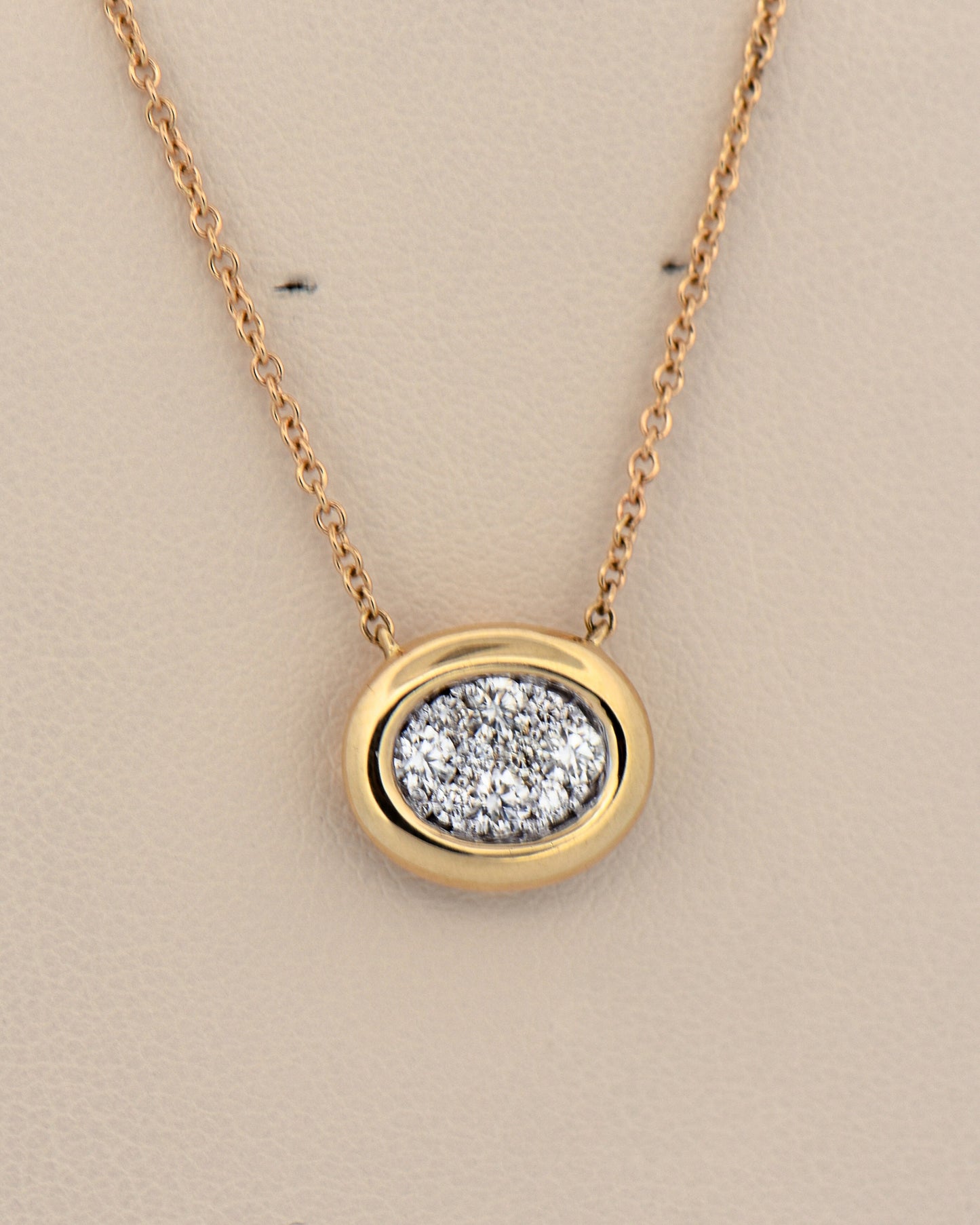 Estate Oval Pendant with Pave Diamonds