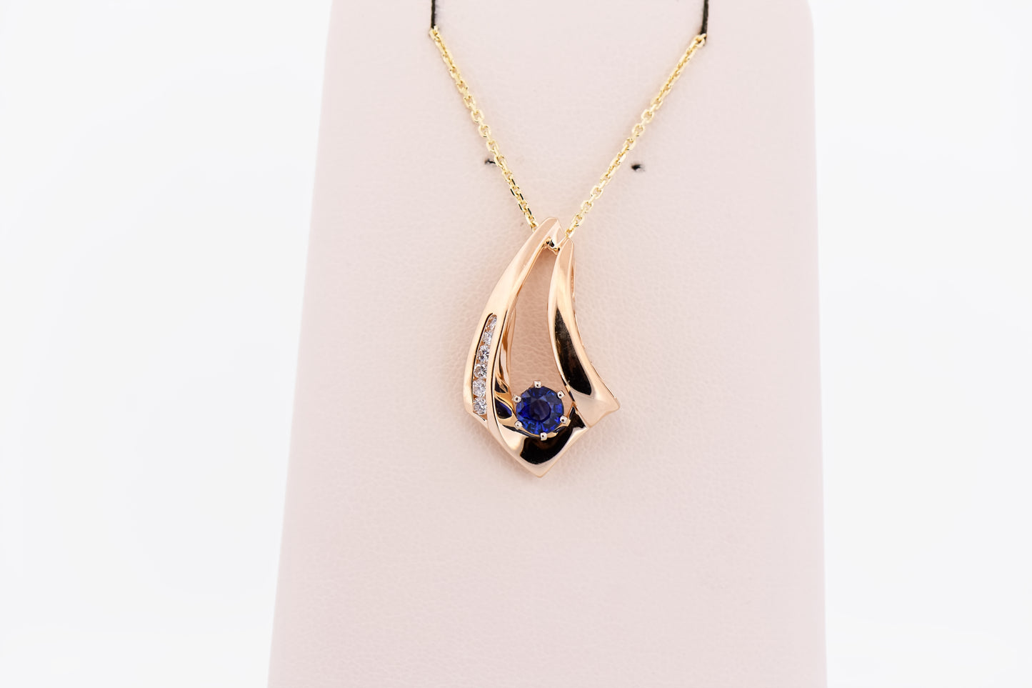 Estate Royal Blue Sapphire & Diamond Slide Pendant
