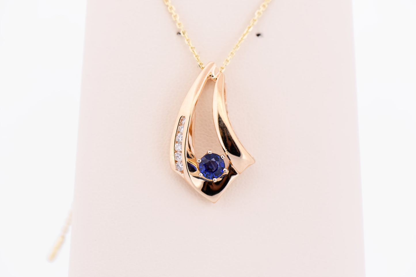 Estate Royal Blue Sapphire & Diamond Slide Pendant