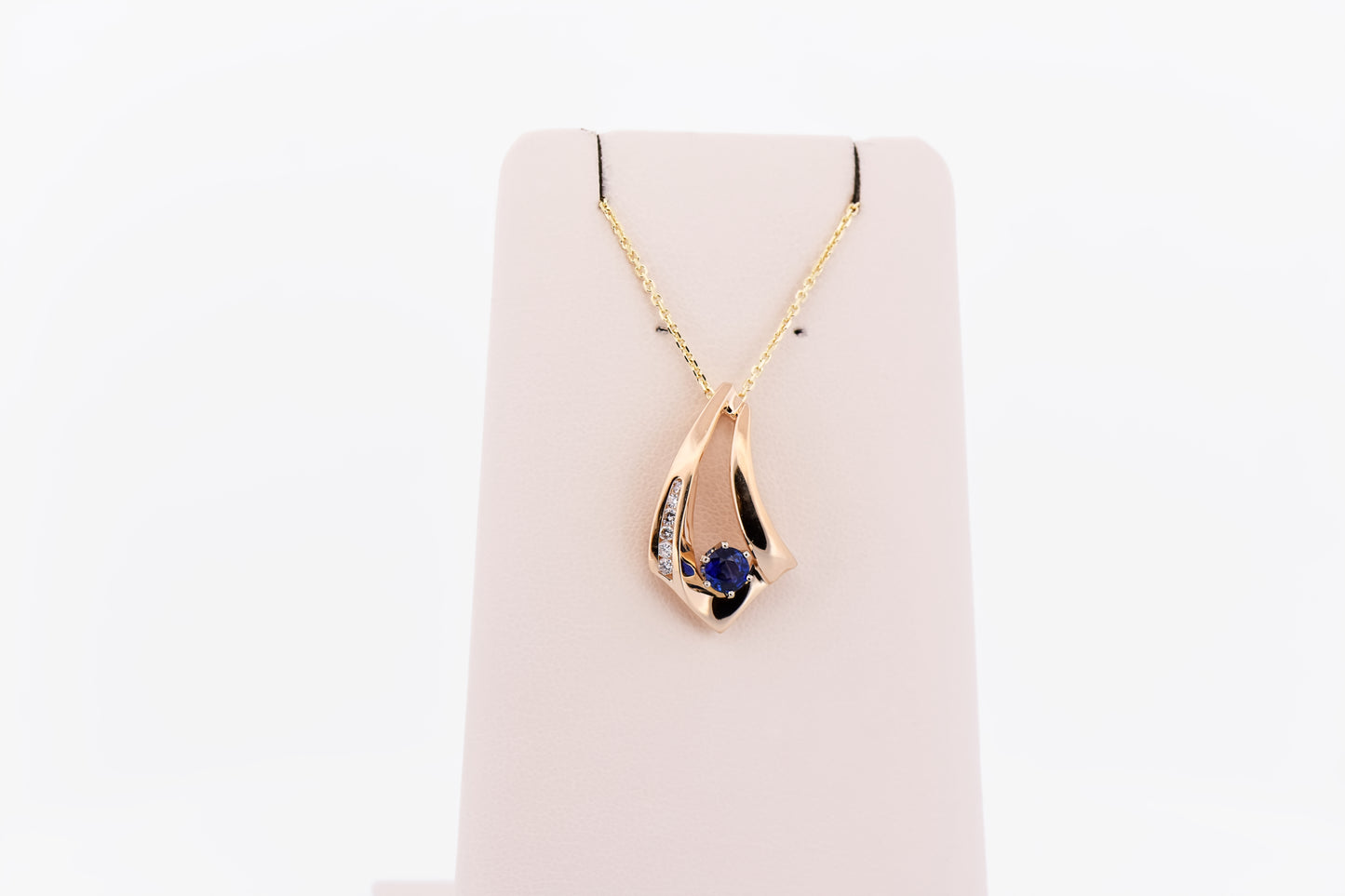 Estate Royal Blue Sapphire & Diamond Slide Pendant