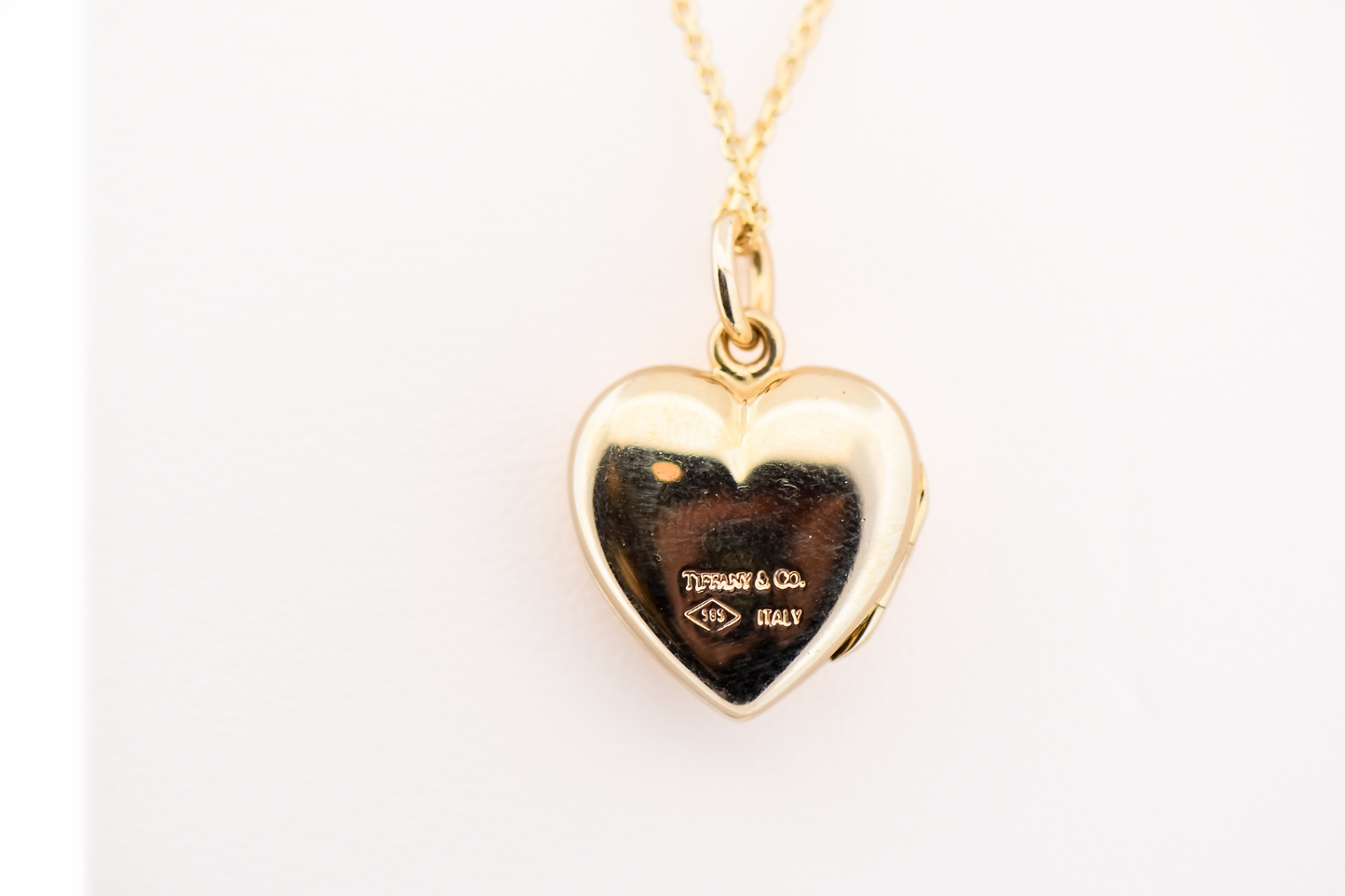 Estate Tiffany & Co Heart Shaped Locket in 14k Yellow Gold