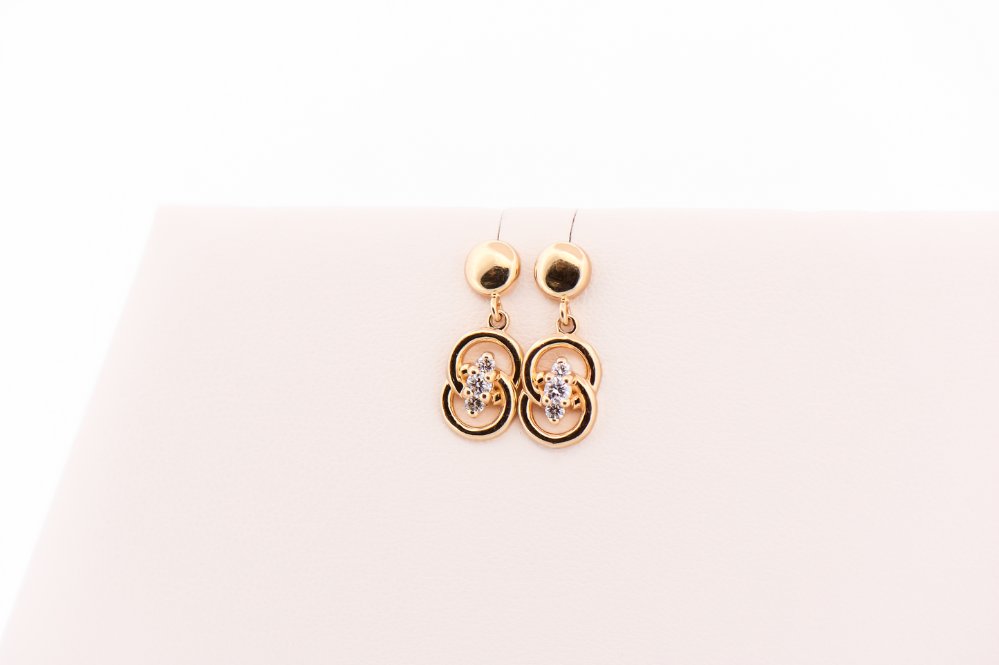 Estate Yellow Gold & Diamond Marriage Knot Earrings by Dangler Studios