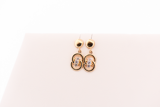 Estate Yellow Gold & Diamond Marriage Knot Earrings by Dangler Studios