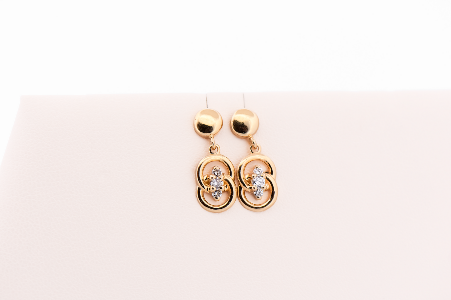 Estate Yellow Gold & Diamond Marriage Knot Earrings by Dangler Studios