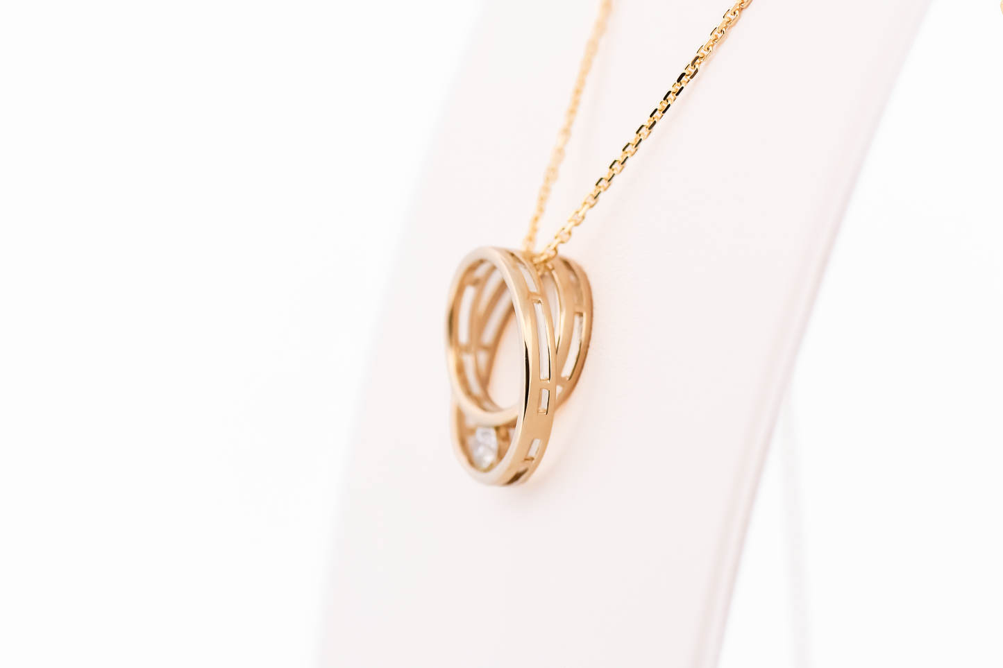 Eternal Circle Pendant in 14k Yellow Gold with Diamond Accent